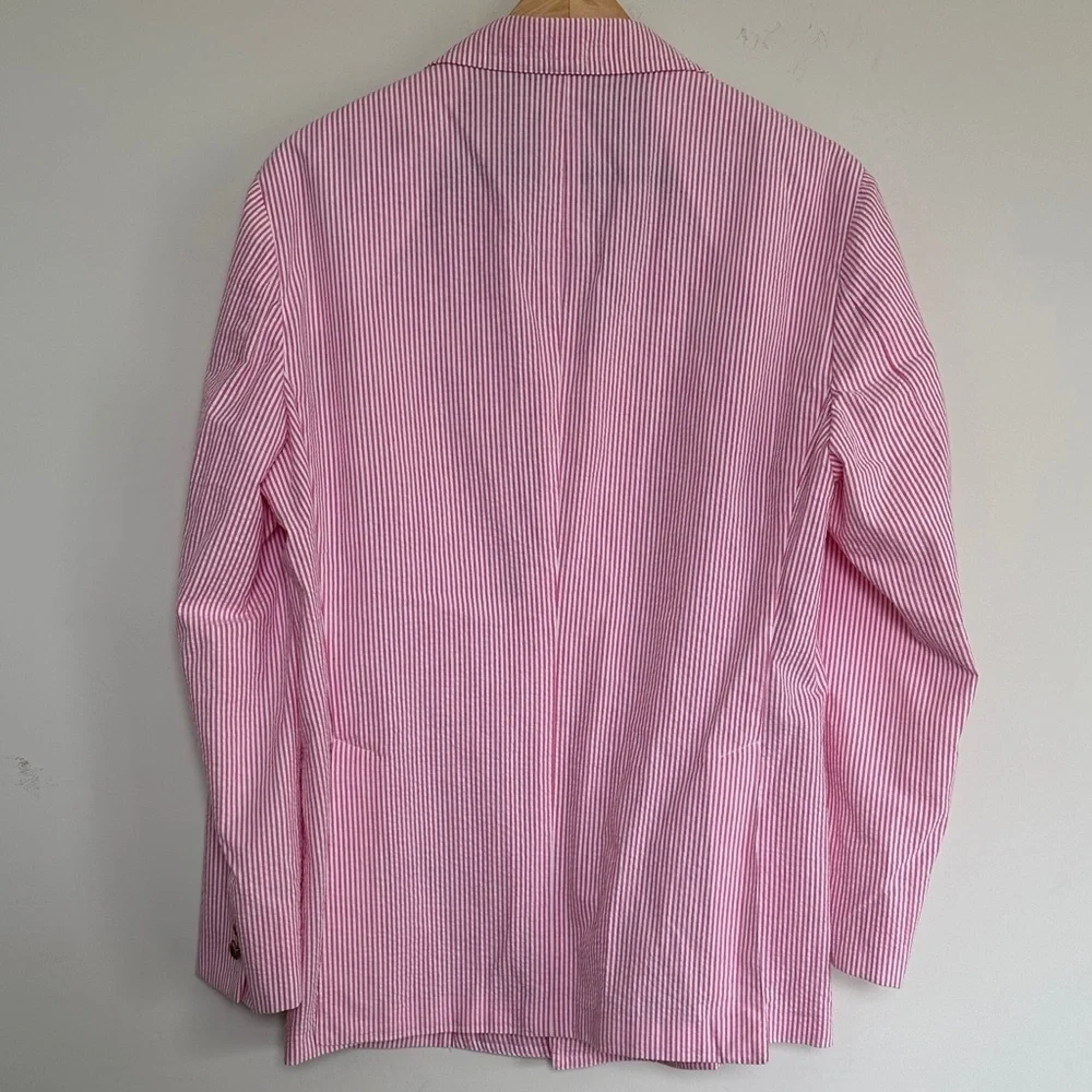 Phineas Cole Men's Pink Striped Double-Breasted Blazer